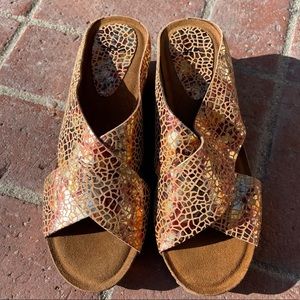 NWOT Hee Leather Wedge Sandals size 41